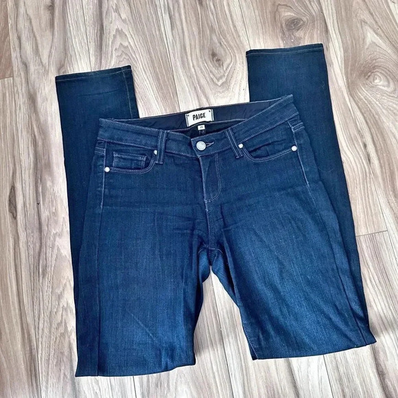 PAIGE DENIM | Skyline Skinny Jeans Blue Dark Wash | Size 26, 4 - Picture 3 of 12